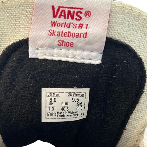 Vans Black/White High-Top Sneakers Size 9.5 - Picture 6 of 6